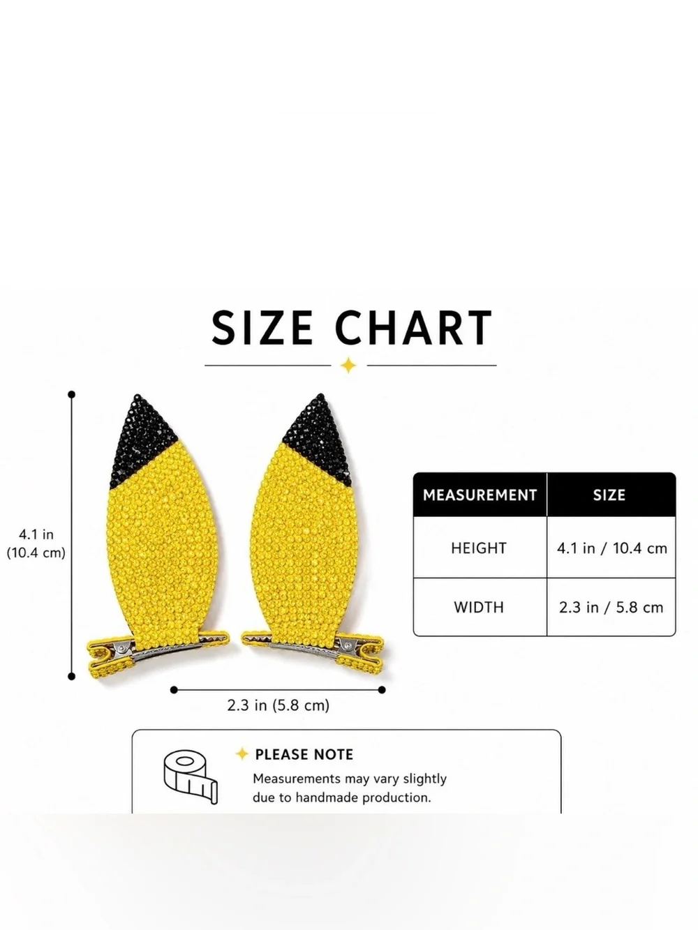 Rhinestone Pikachu Set Of Hair Clips New